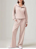 Relaxed Fit Quarter-zip Top Pants Set