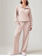 Relaxed Fit Quarter-zip Top Pants Set