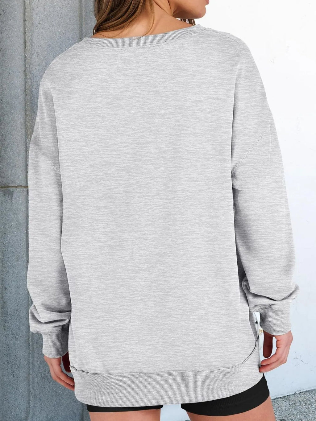 Notched Long Sleeve Oversized Sweatshirt (22)