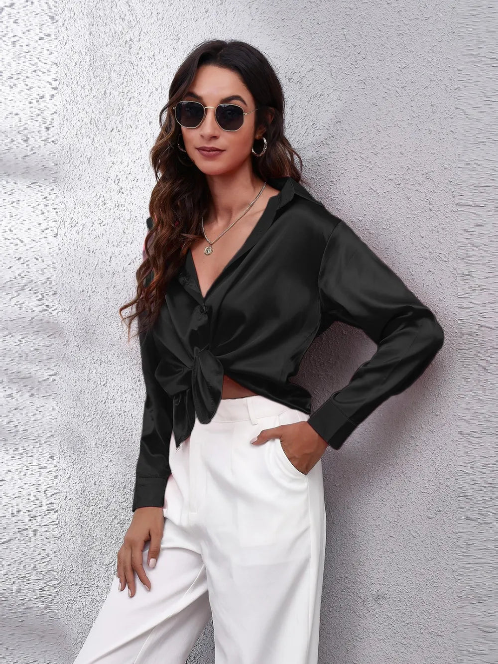 Button Up Collared Neck Long Sleeve Shirt (14)