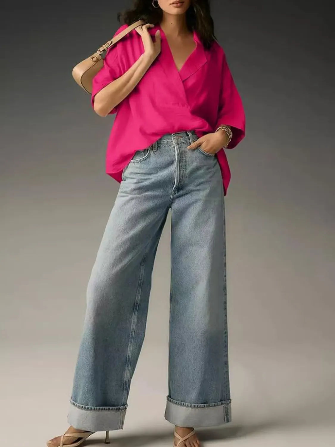 Collared Neck Half Sleeve Blouse (6)