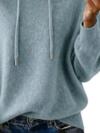 Drawstring Long Sleeve Hooded Sweater (24)