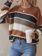 Block Striped Crew Neck Sweater (5)