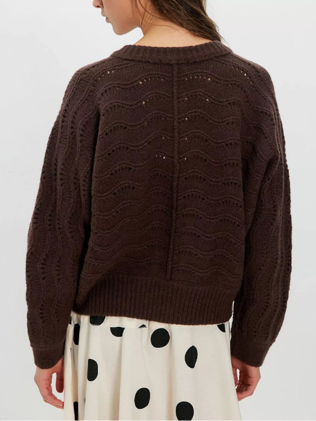 Openwork Button-down Knit Cardigan (3)