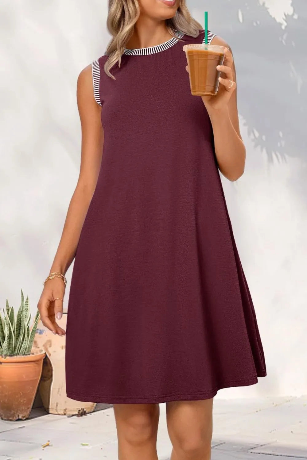 Round Neck Sleeveless Mini Tank Dress (25)