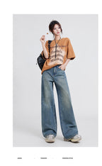 Wide Leg Jeans High Waist Baggy Straight Trousers photo 30