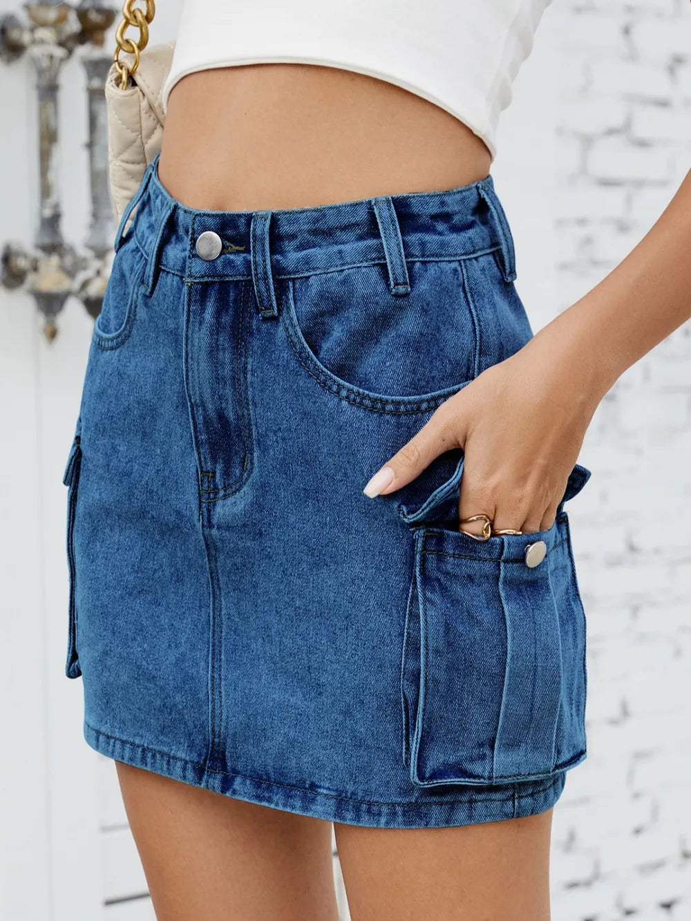 Cargo Denim Skirt (6)