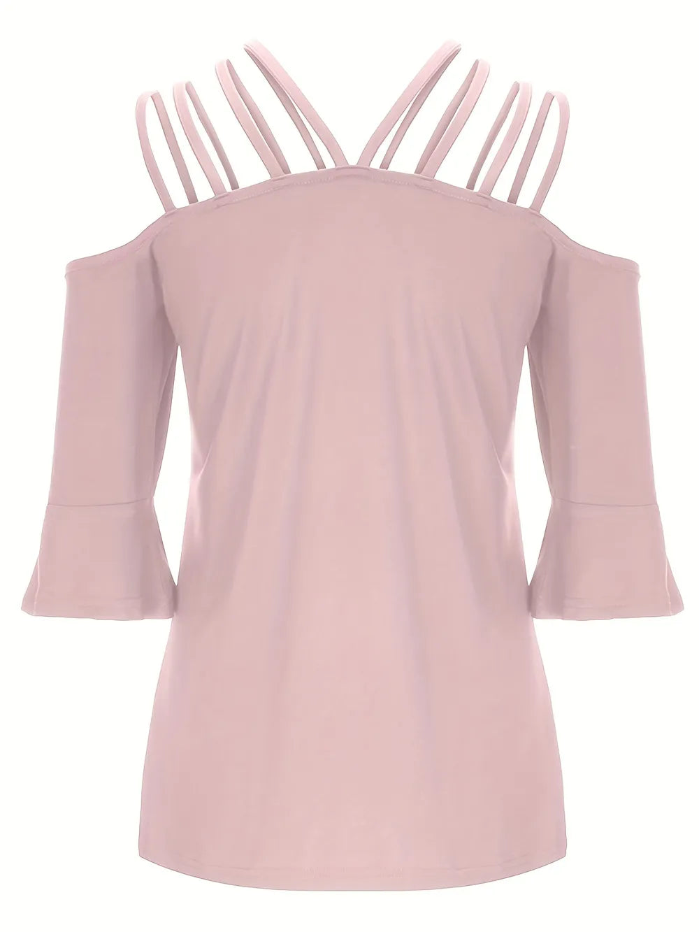 Full Size Cold Shoulder Three-quarter Sleeve Blouse (13)