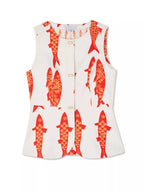Fish Print Sleeveless Top Pants Set (3)