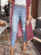 Open Front Long Sleeve Longline Cardigan (13)