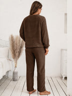Teddy Long Sleeve Top Pants Lounge Set (21)
