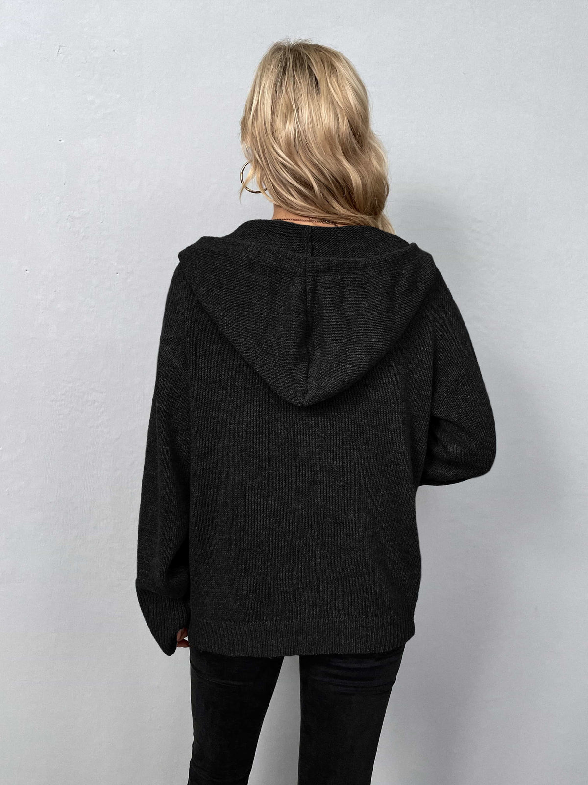 Button-down Long Sleeve Hooded Sweater (9)