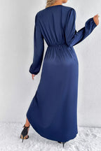 Satin Balloon Sleeve Midi Dress (10)