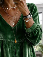 Full Size Velvet Lace Detail V-neck Blouse Plus (20)