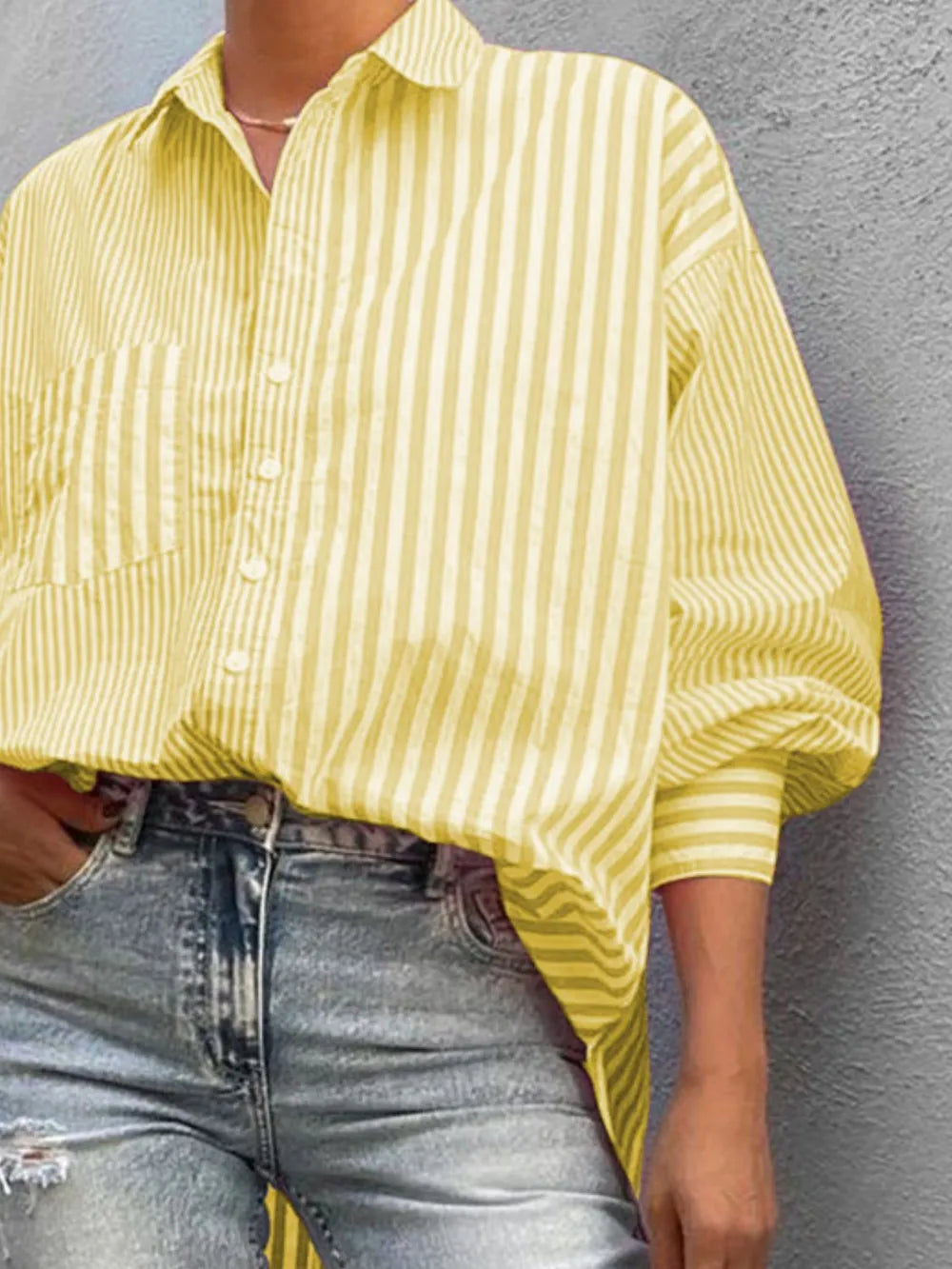 Striped Button Down Long Sleeve Shirt (6)