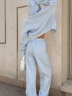 Zip Up Drawstring Hoodie Pants Set (10)