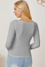 Square Neck Long Sleeve T-shirt (18)