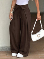 High-waisted Wide-leg Pinstripe Pants (9)
