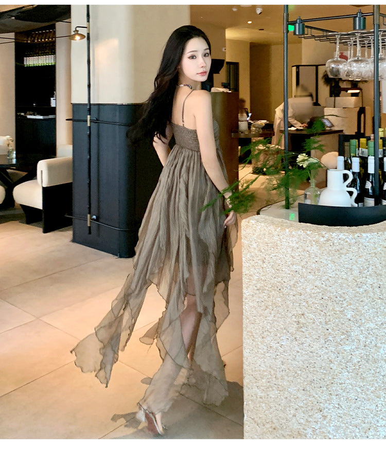 Pleated Irregular Elegant Midi Dress photo 3