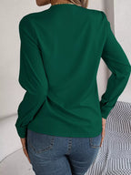 Layered V-neck Long Sleeve Blouse (19)