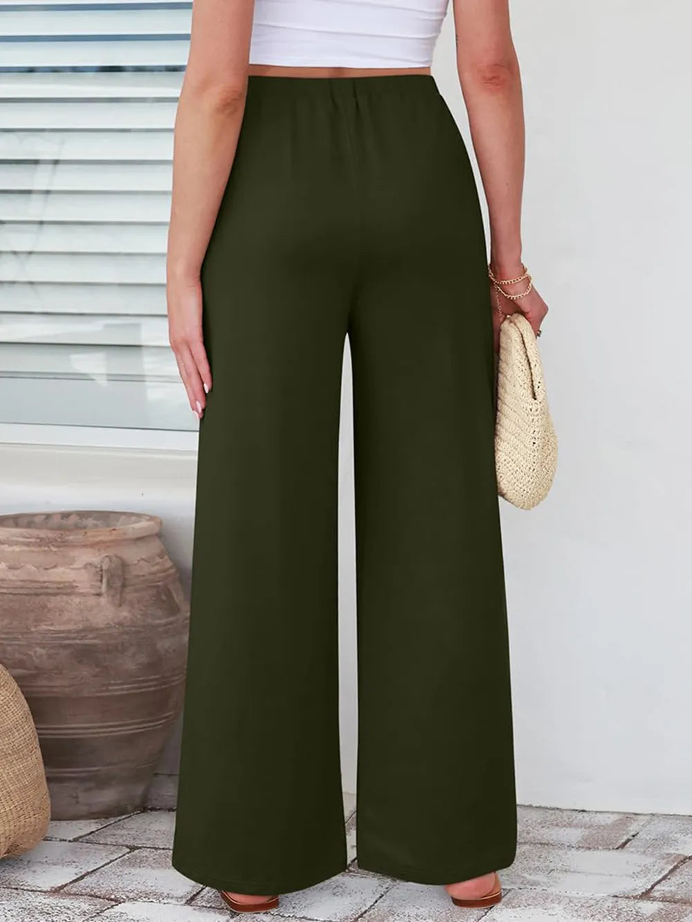 Elastic Waist Wide Leg Pants (6)