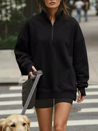 Quarter-zip Dropped Shoulder Sweatshirt (10)
