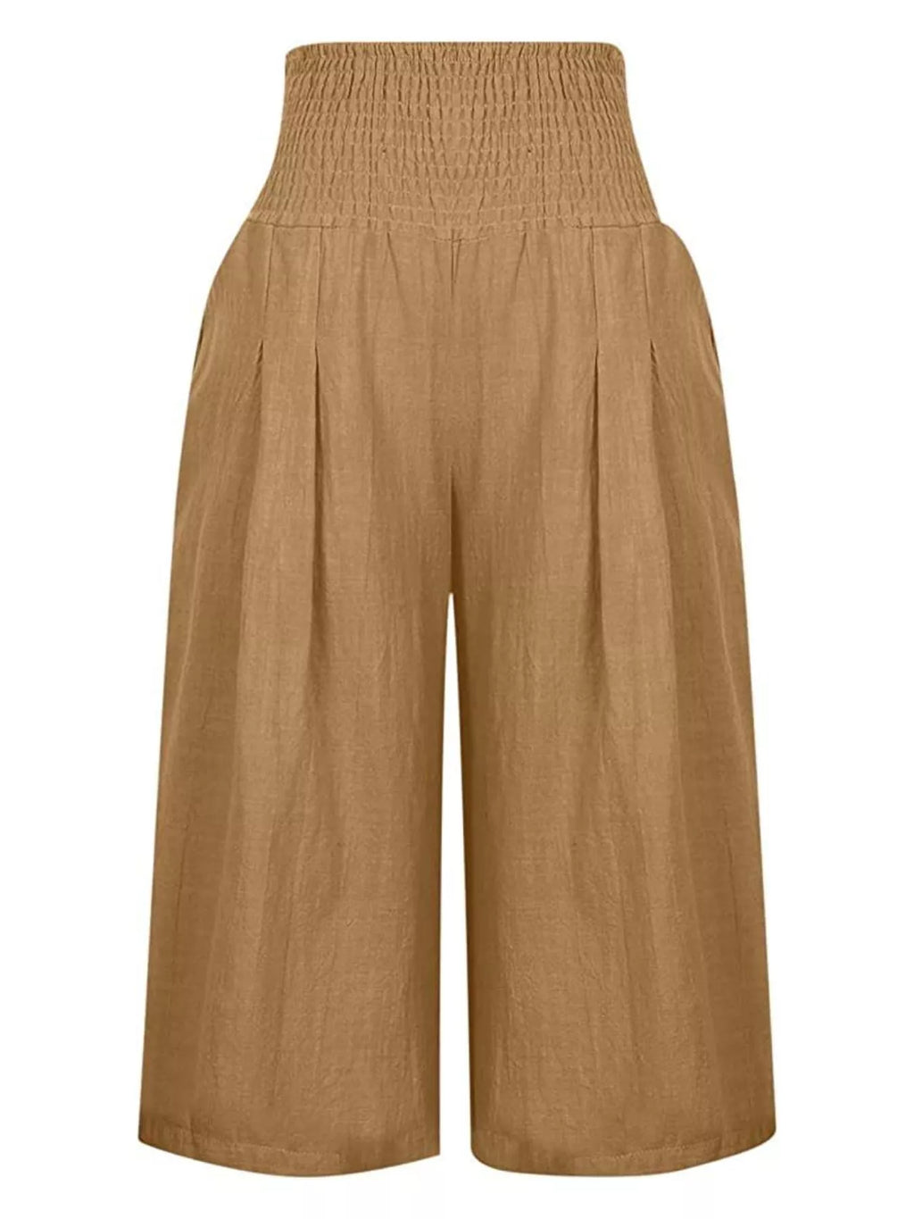 Smocked Wide-leg Capri Pants (23)