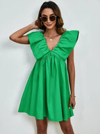 V-neck Cap Sleeve Mini Dress (14)