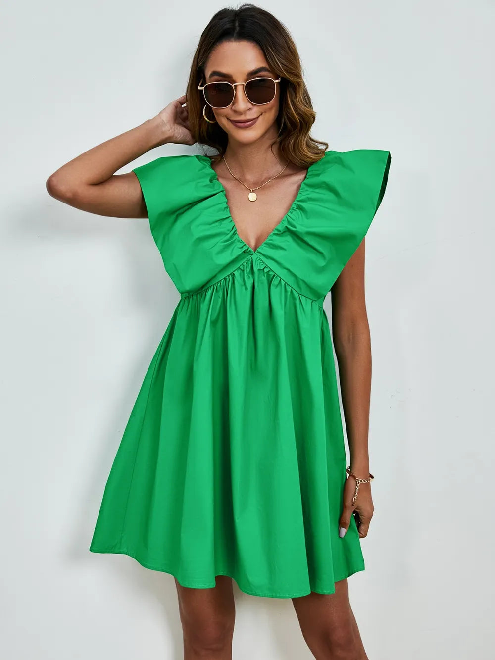 V-neck Cap Sleeve Mini Dress (14)