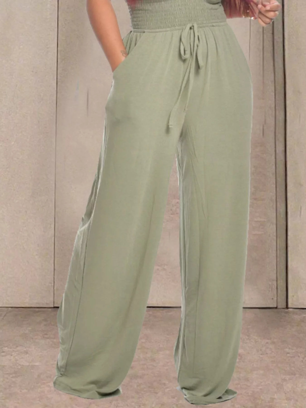 Strapless Smocked Wide-leg Jumpsuit (18)