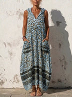 Hooded Leopard Print Maxi Dress