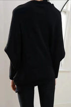 Full Size Boat Neck Batwing Sleeve Knit Top (5)