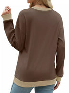Contrast Trim Crew Neck Casual Sweatshirt (16)