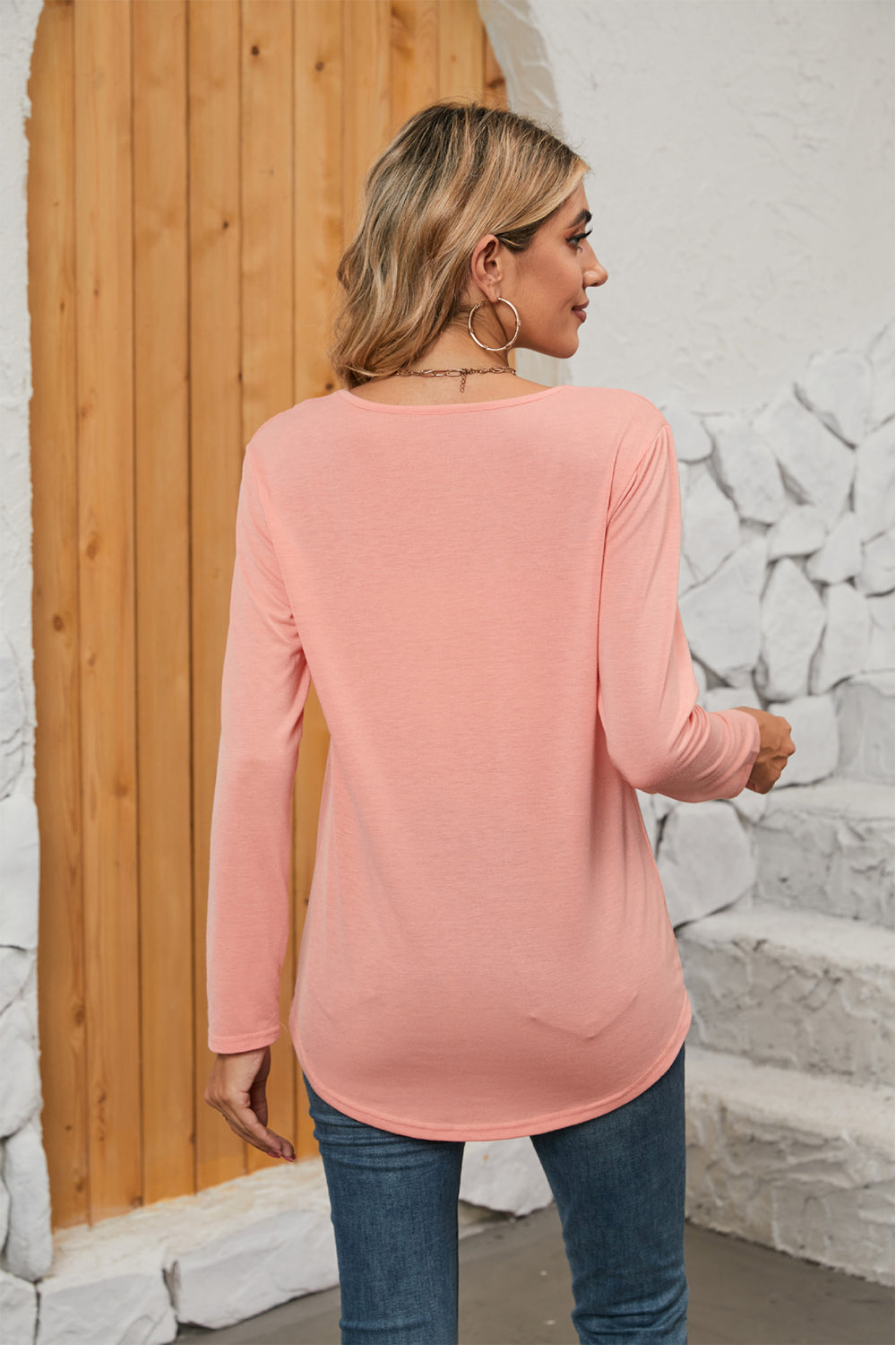 Square Neck Long Sleeve T-shirt (2)