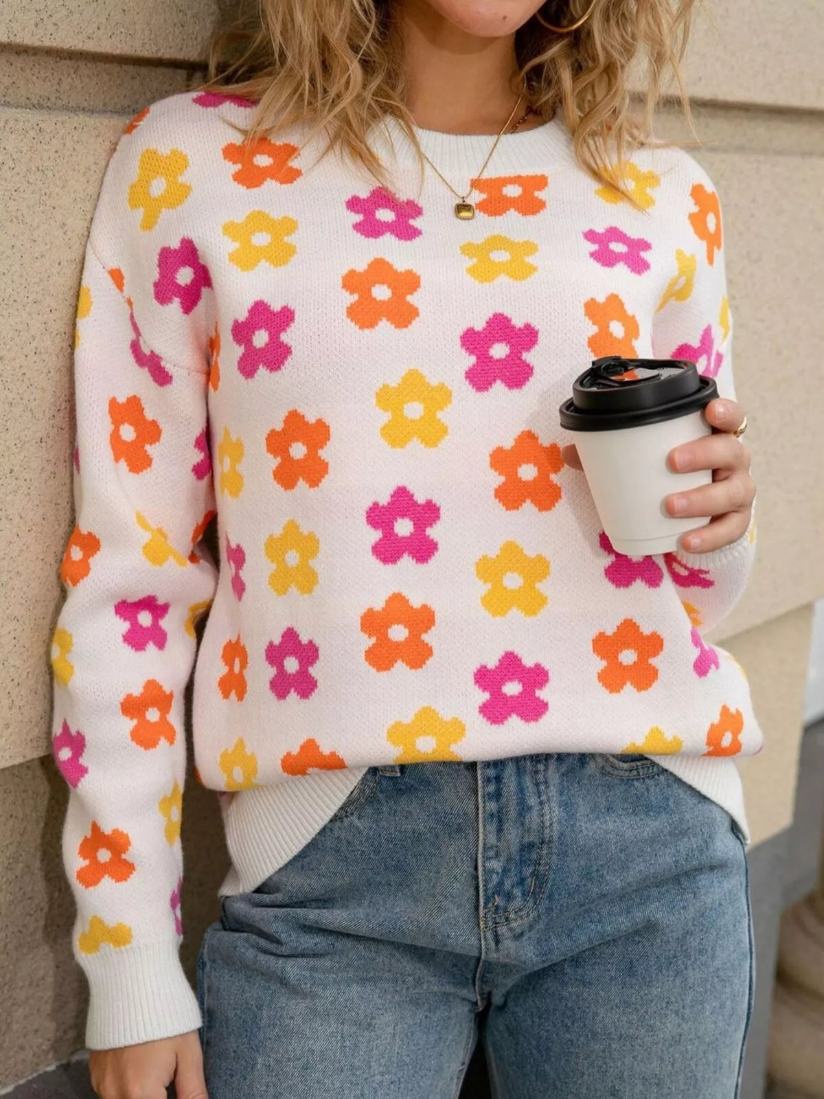 Floral Crew Neck Sweater (17)