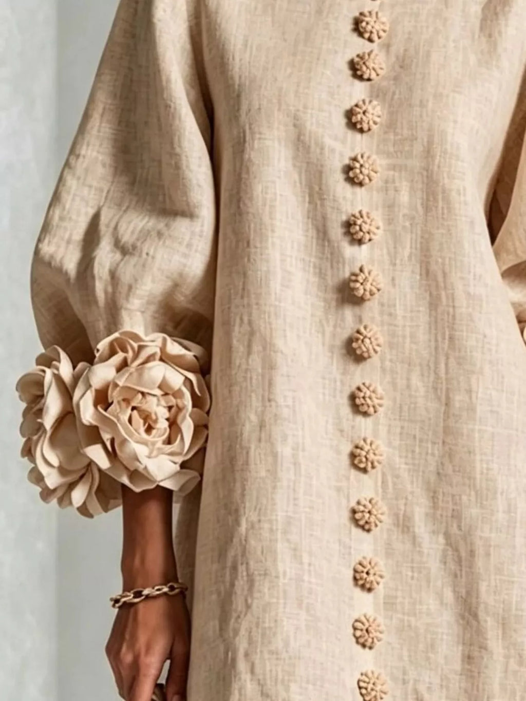 3d Floral 3/4 Sleeve Mini Dress (12)