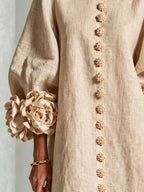 3d Floral 3/4 Sleeve Mini Dress (12)