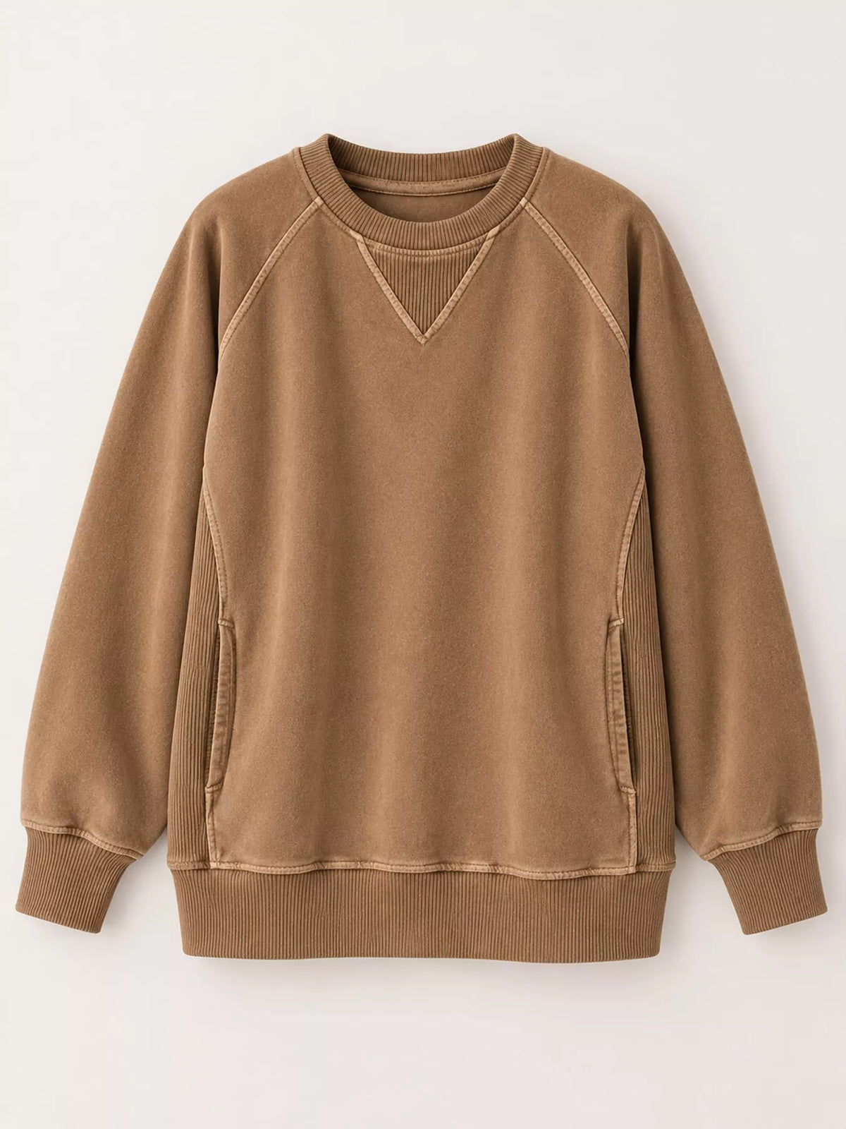 Crew Neck Raglan Sleeve Sweatshirt (27)