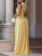 Sleeveless O-neck Maxi Dress (2)