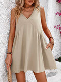 V-neck Sleeveless Mini Dress