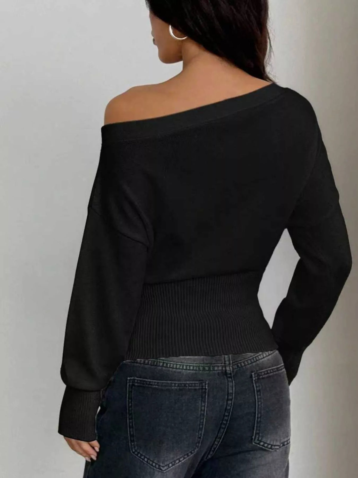 One Shoulder Cropped Sweater (6)