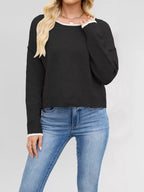 Round Neck Dropped Shoulder Sweater (22)