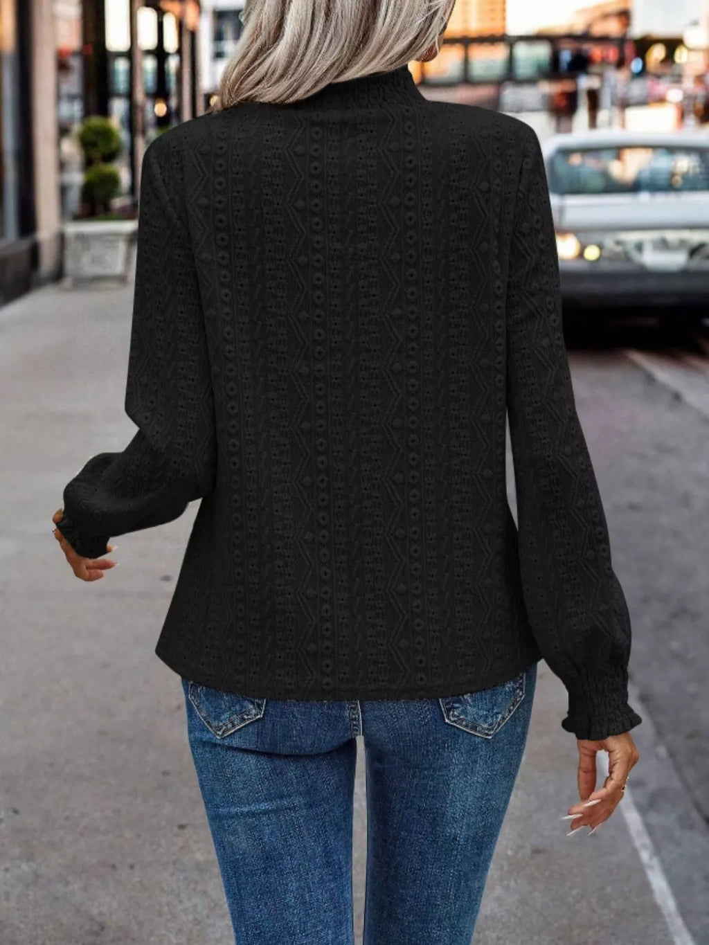 Eyelet Long Sleeve Blouse (10)