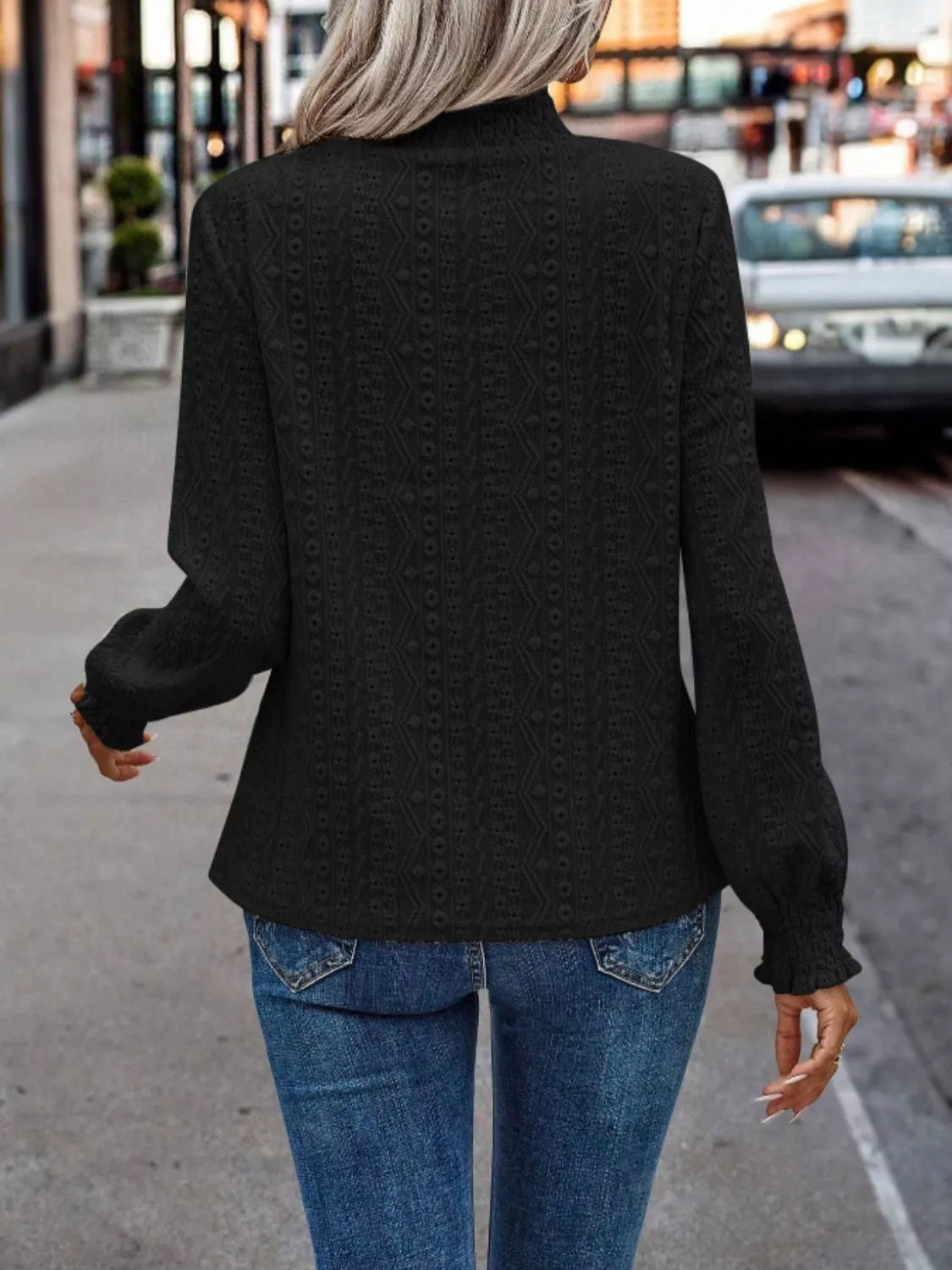 Eyelet Long Sleeve Blouse (10)