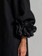 3d Floral 3/4 Sleeve Mini Dress (6)
