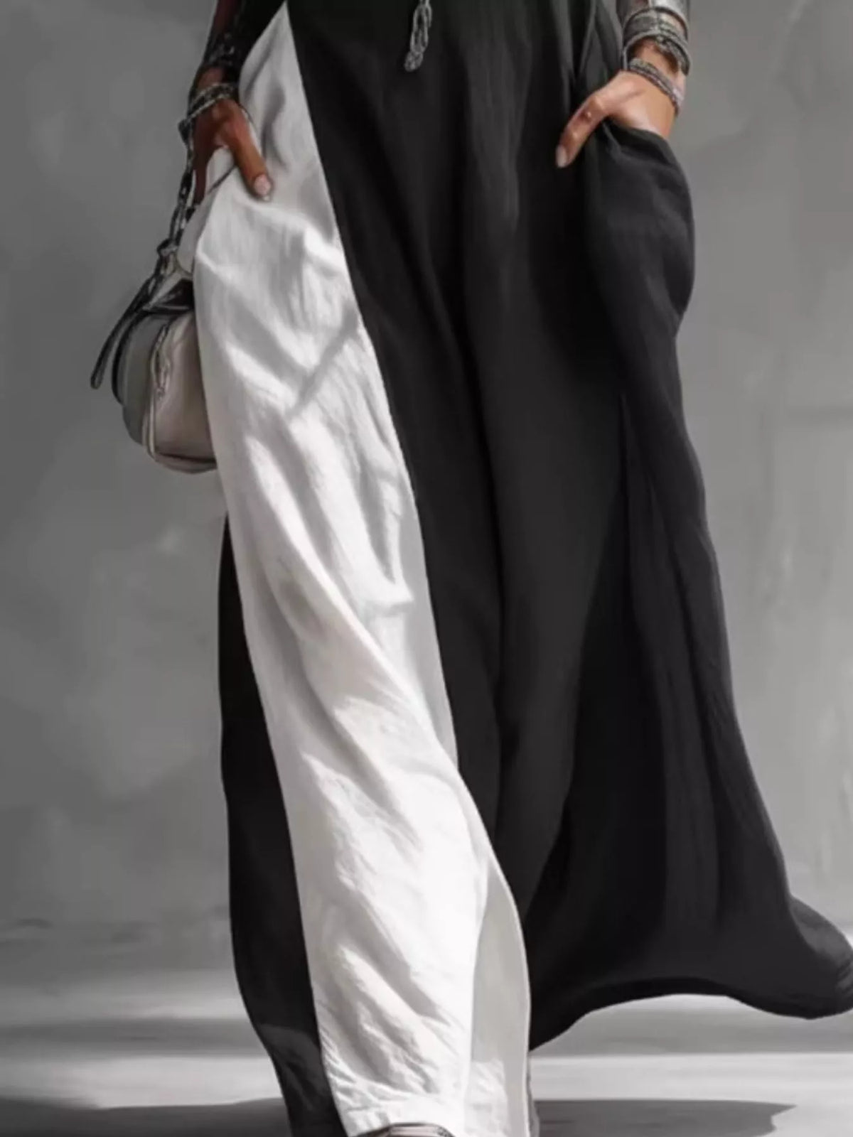 Two-tone Sleeveless Maxi Dress (10)