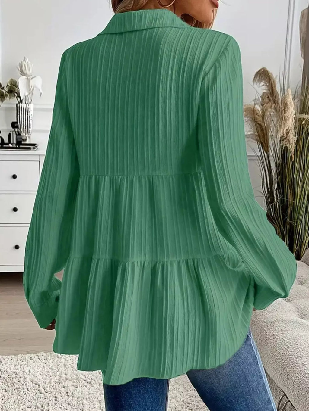 Button-down Long Sleeve Tiered Shirt (18)