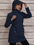 Drawstring Snap-down Trench Coat (9)