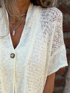 Full Size One Button Openwork Cardigan Plus (13)