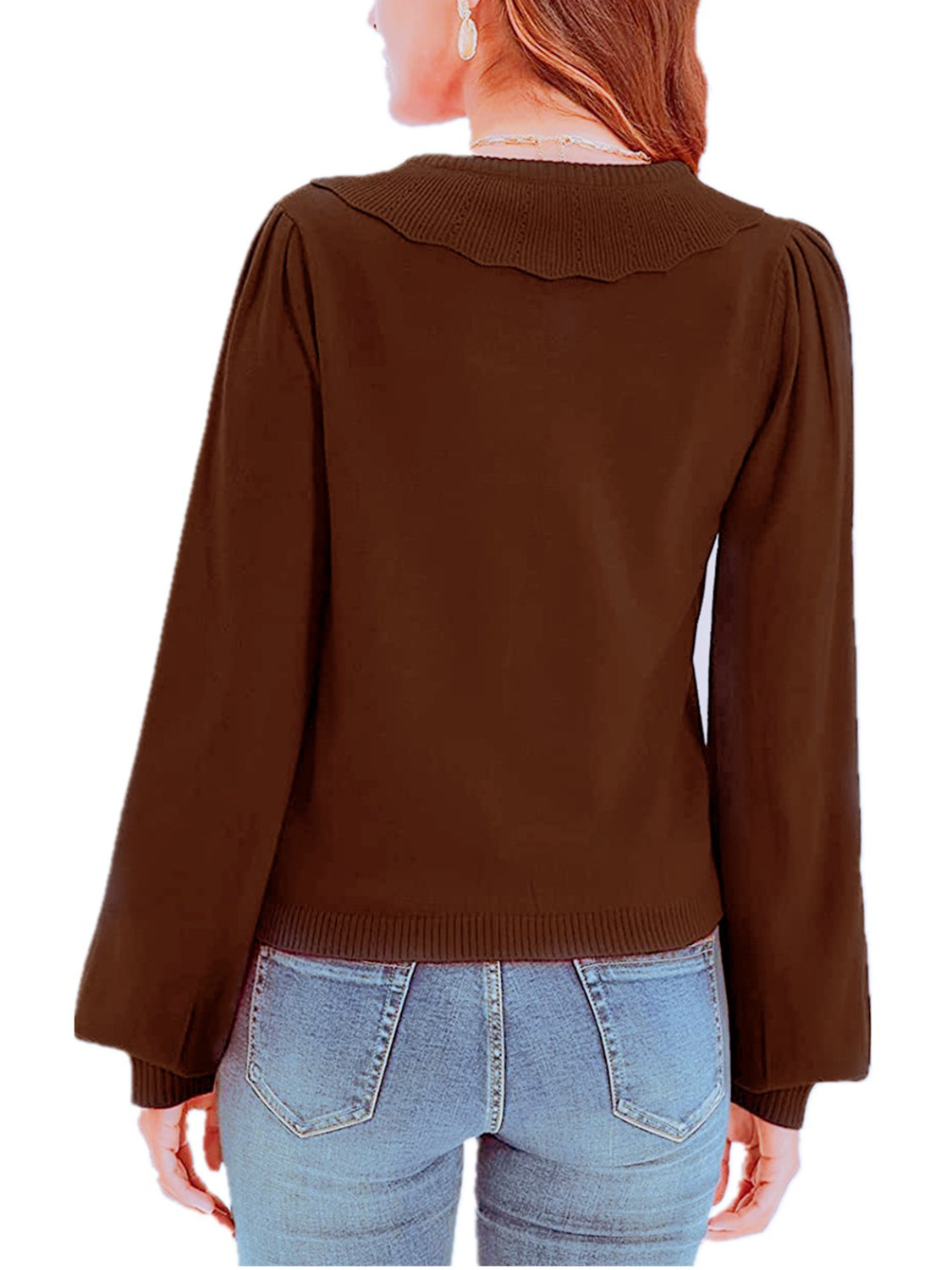 Collared Long Sleeve Button Down Cardigan (12)